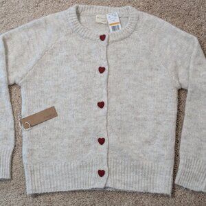 Dreamers by Debut white cardigan w/ heart buttons Small